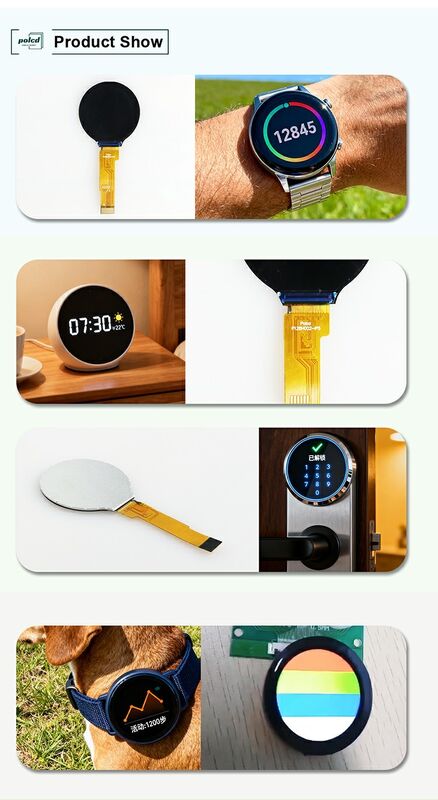 Polcd 1,28 polegadas IPS Circular LCD Display 240xRGBx240 Resolução Modulo LCD TFT personalizado para relógios inteligentes