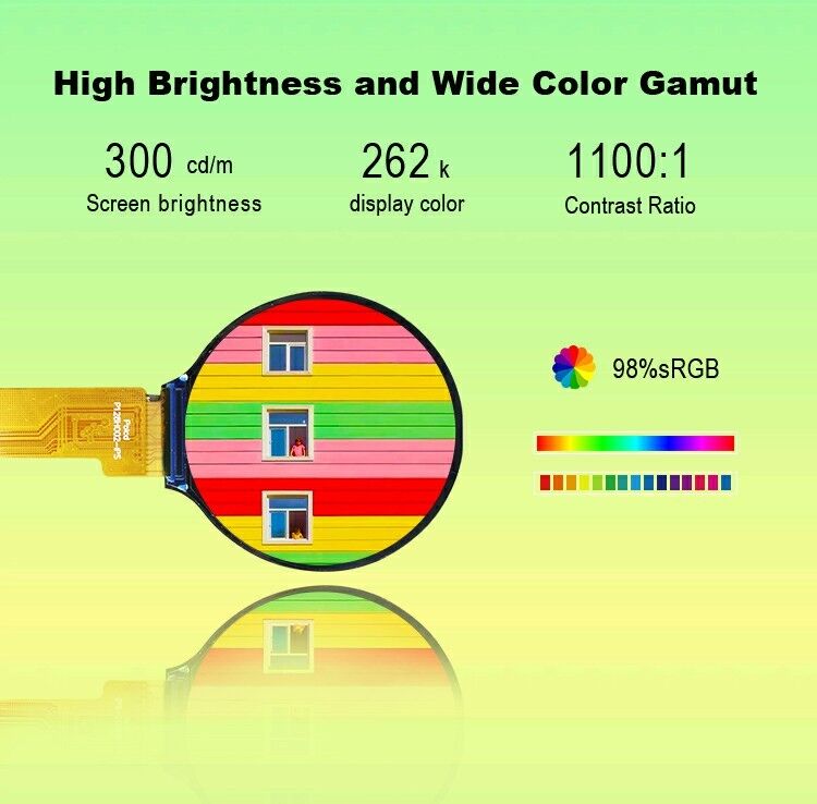 Polcd Redondo 240*240 1,28 1,3 polegadas touch Tft LCD Display SPI Interface GC9A01 Driver IC IPS Screen