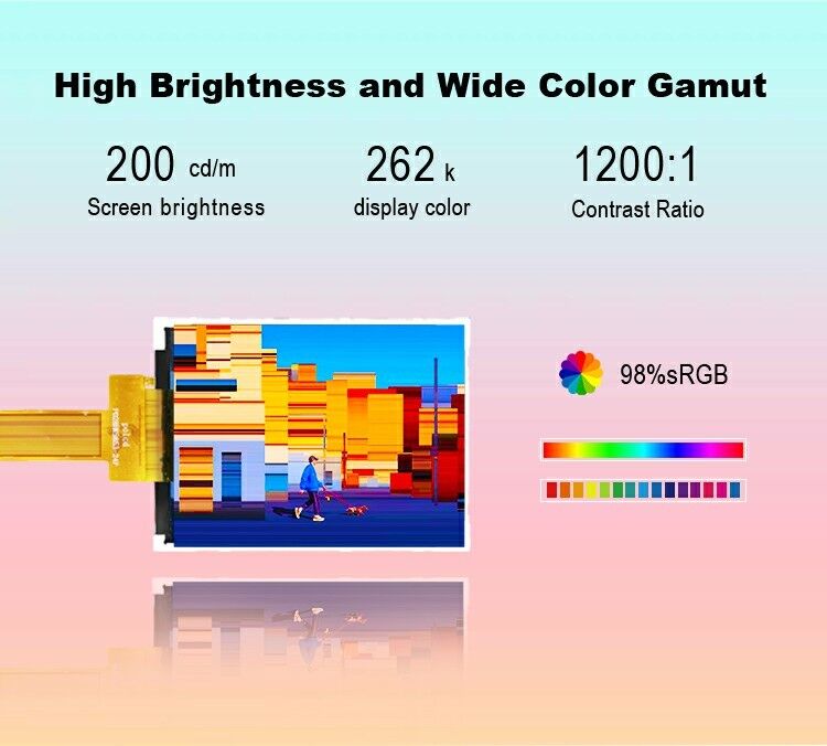 Polcd 2,8 polegadas TFT 240*320 Pequena tela colorida JD9853 Drive IC Spi interface IPS TFT LCD Display