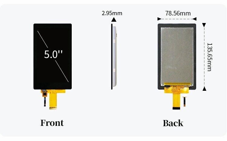 Polcd 5 polegadas ecrã LCD vertical 720*1280 MIPI Interface Painel de toque capacitivo IPS 5'' TFT
