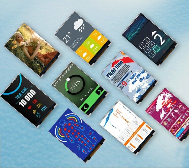 Polcd LCM fábrica 3,5 polegadas 320*480 Mcu Spi interface 300 nit TFT LCD módulo capacitivo touch panel display