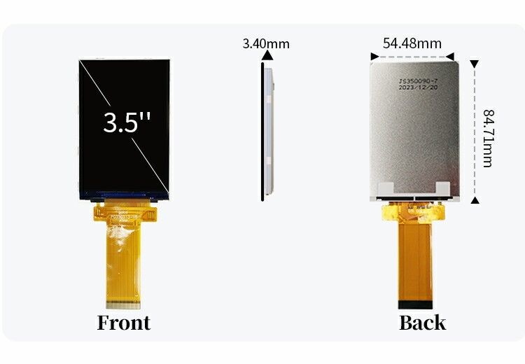 Polcd 3,5 polegadas QVGA LCD Display com 320x480 Resolução MCU SPI Interface Touch Panel 3.5 