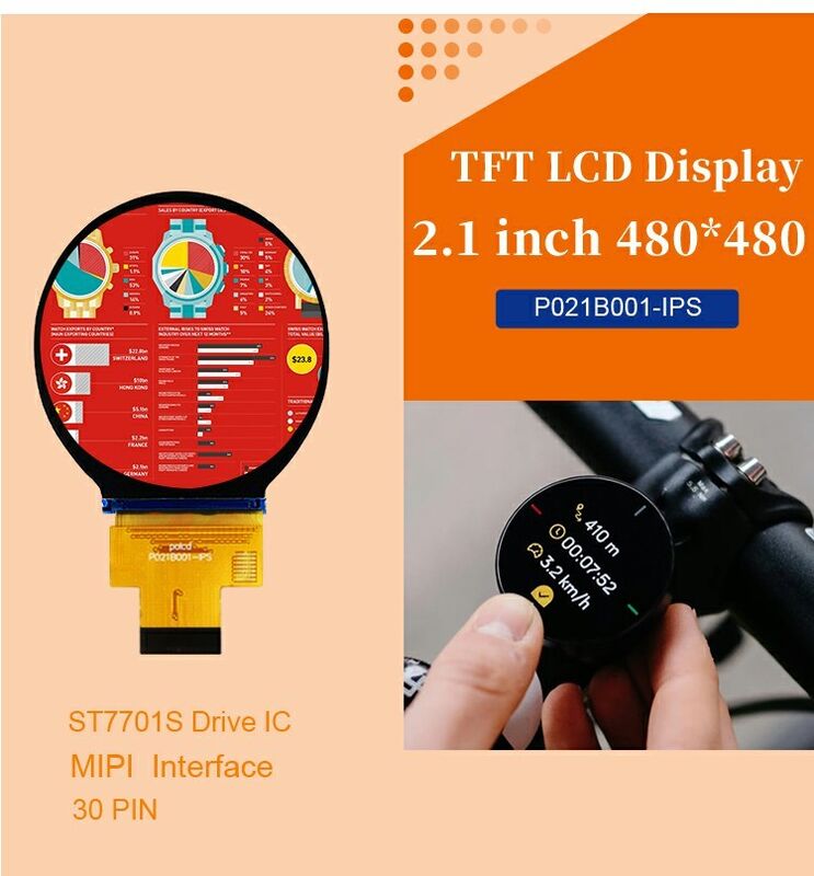Polcd 2,1 polegadas IPS LCD redondo pequeno 480*480 Mipi interface ST7701S Circle Circular TFT Display Module