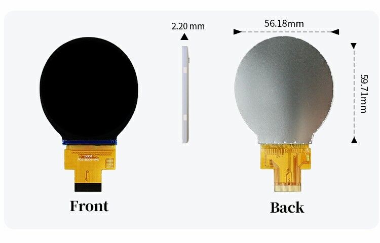 Polcd 2,1 polegadas IPS LCD redondo pequeno 480*480 Mipi interface ST7701S Circle Circular TFT Display Module