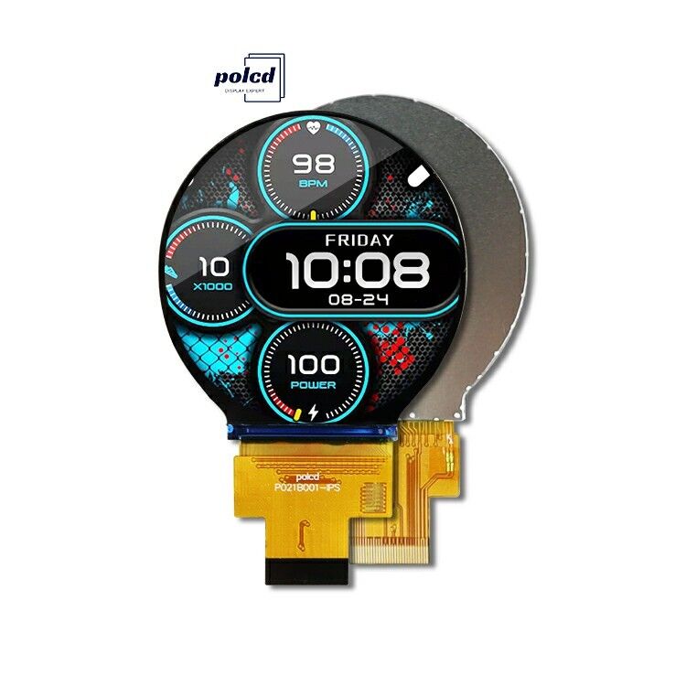 Polcd 2.1 polegadas 480x480 IPS redondo TFT Color Display LCD Module com MIPI Interface para LCM e Painel