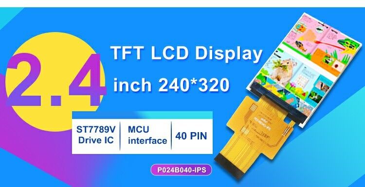 Módulo de Display LCD TFT IPS Polcd Mini de 2,4 polegadas, painel de tela LCD de tamanho pequeno de 40 pinos, 240x320