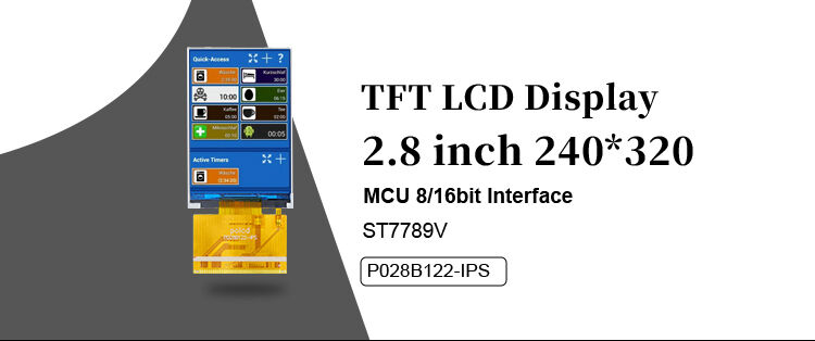 Display TFT Polcd de 2,8 polegadas, painel IPS de 240x320 pixels, módulo LCD TFT ST7789V MCU de 37 pinos