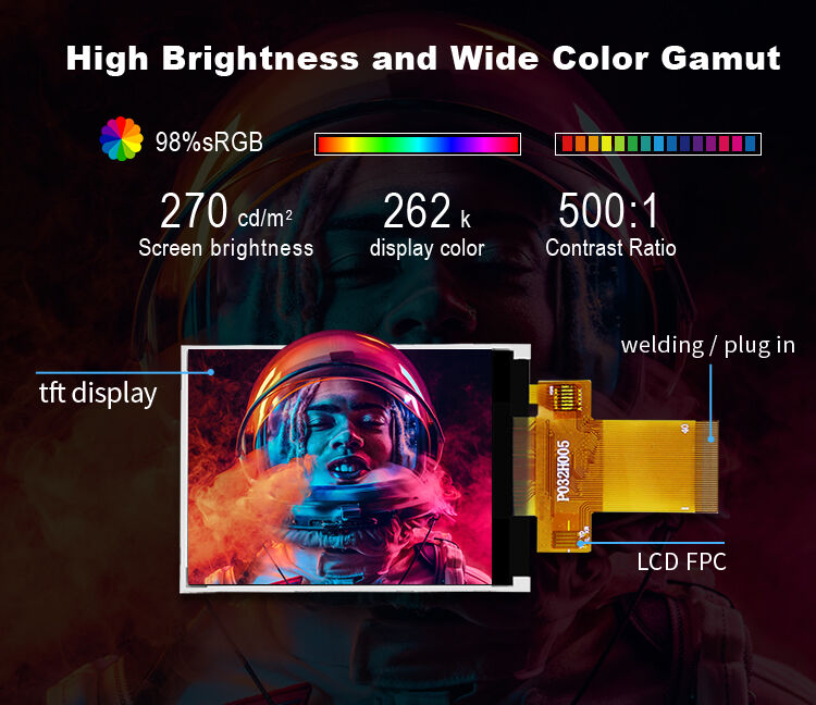 Display TFT pequeno Polcd de 3,2 polegadas, tamanho de pixel 240x320, CI Driver ILI9488 Lcd