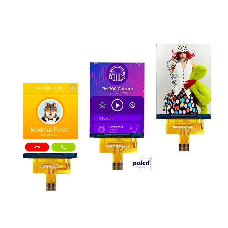 Polcd 240*320 LCD colorido de 2'' Alta luminosidade Interface SPI IPS TFT Tela LCD de matriz ativa