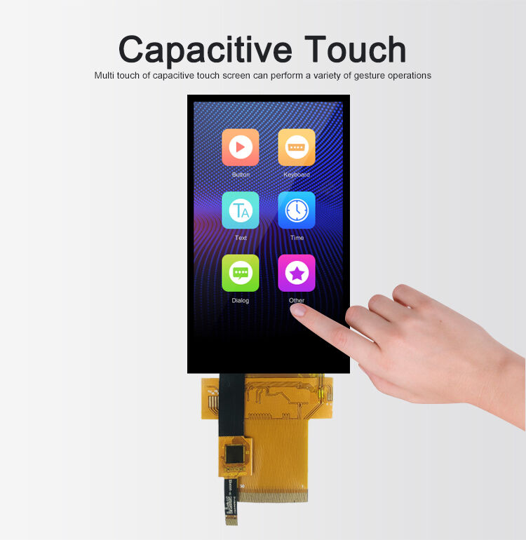 Polcd 3,97 polegadas 480 * 800 Resolução 50 pin Interface MCU de alto brilho Touch TFT LCD Display Module