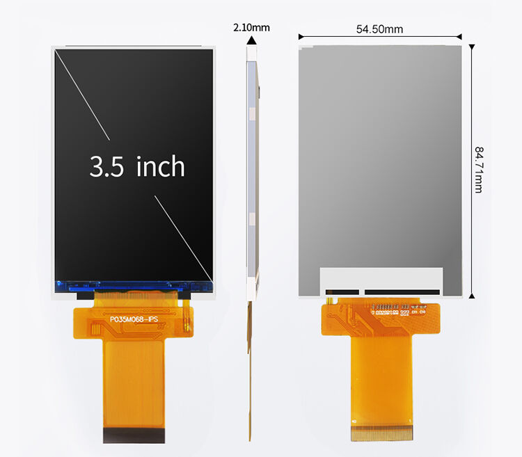 Tela LCD TFT Polcd de 3,5 polegadas 320*480 IPS com visualização completa para relógio despertador