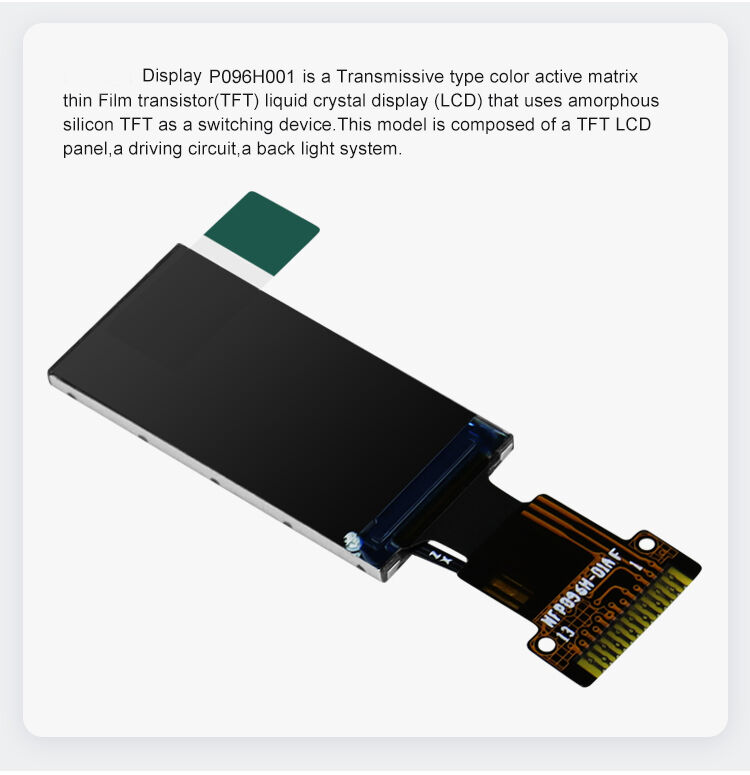 Polcd 0,96 polegadas LCD Fornecedor 80 * 160 SPI Interface com ângulo de visão IPS Custom FPC TFT Display Module