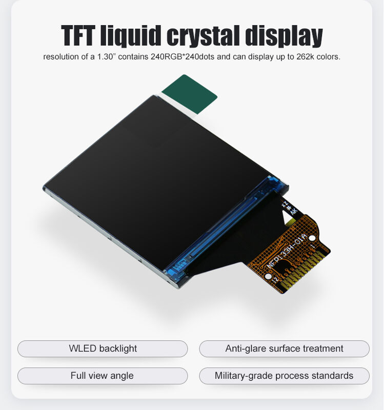 Polcd Quadrado LCD Fabricante Pequeno Tamanho 240*240 SPI Interface IPS TFT 1,3 polegadas Painel de exibição LCD
