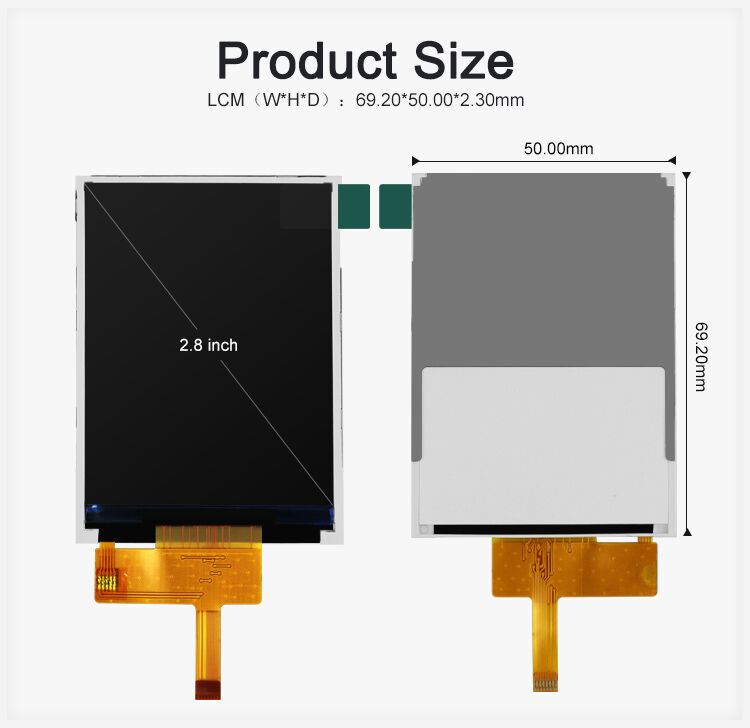 Polcd 2,8 polegadas Resolução 240*320 Spi Interface TFT Graphic LCD Display Module para Várias Aplicações