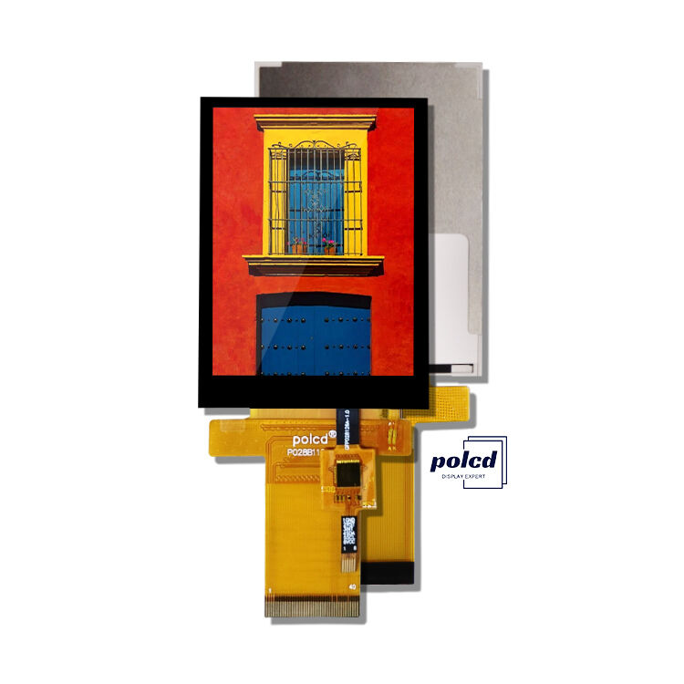 Polcd Custom Industrial 2,8 polegadas painel de exibição RGB resistente à água módulos LCD TFT capacitivos com tela sensível ao toque