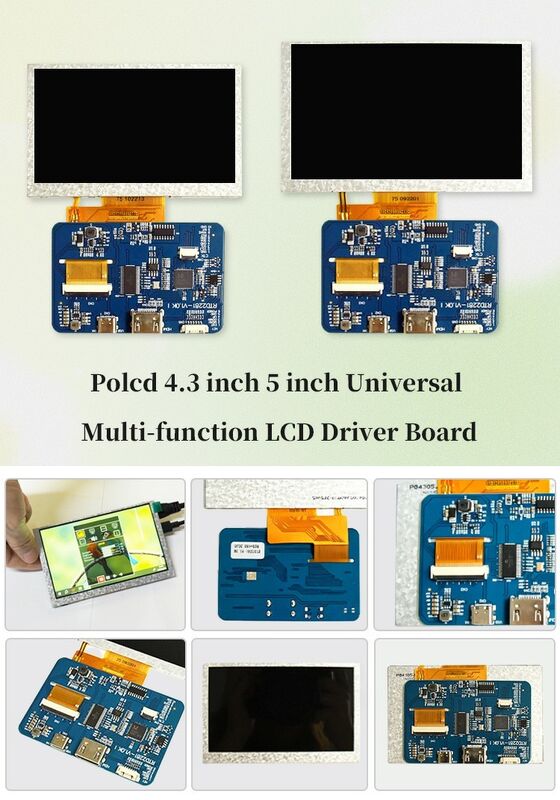 Polcd 4,3 polegadas 5 polegadas multifuncional HD-MI USB LCD placa de driver para monitor DIY Raspberry Pi Display
