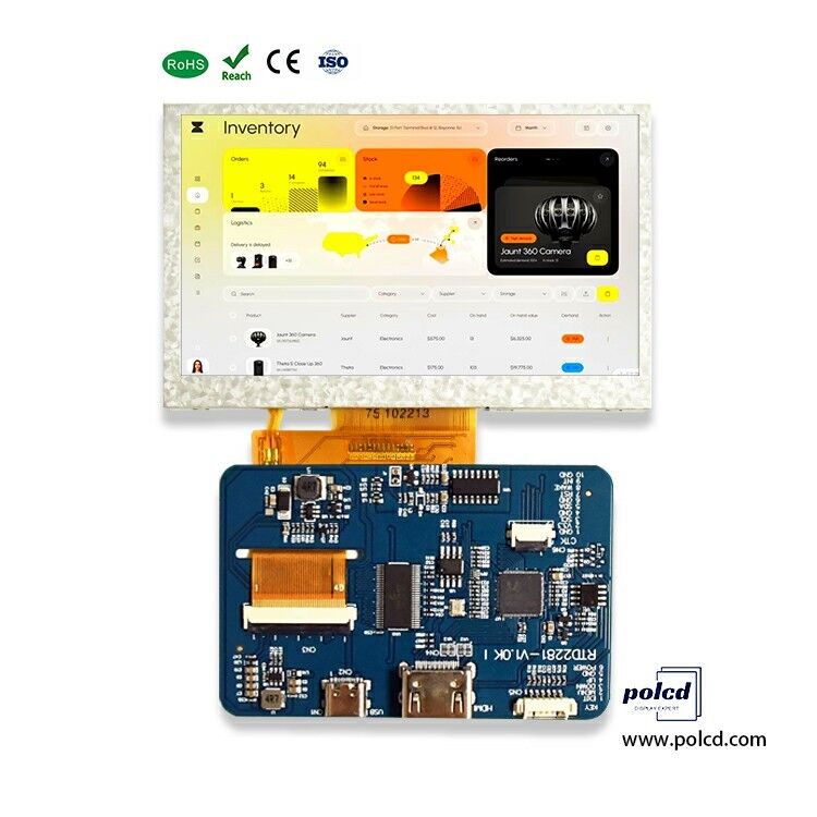 Polcd Industrial Grade 4.3 5 polegadas LCD Display Module 800x480 Resolução H-DM-I Interface Driver Board