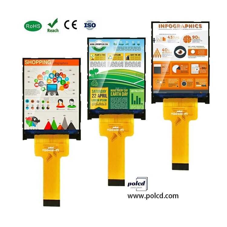 Polcd 2 polegadas 240*320 IPS Screen Transmissive ST7789V 300 nit 20 pin MCU interface TFT LCD Module Display