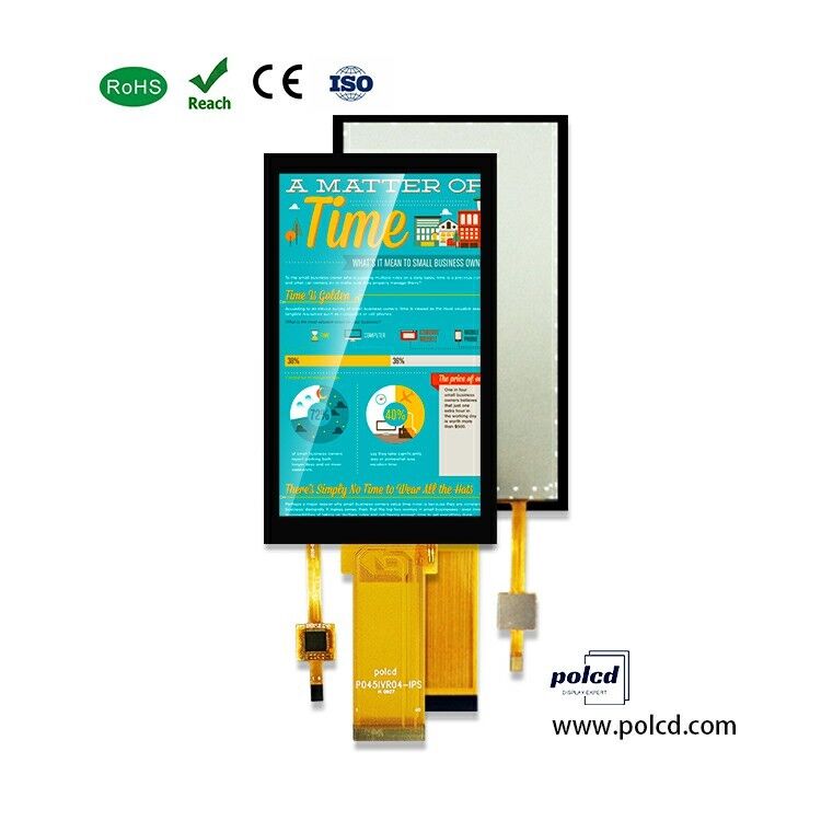 Painel LCD TFT Polcd de 4,5 polegadas com tela sensível ao toque capacitiva de resolução 480*854 Display colorido Lcd de 40 pinos