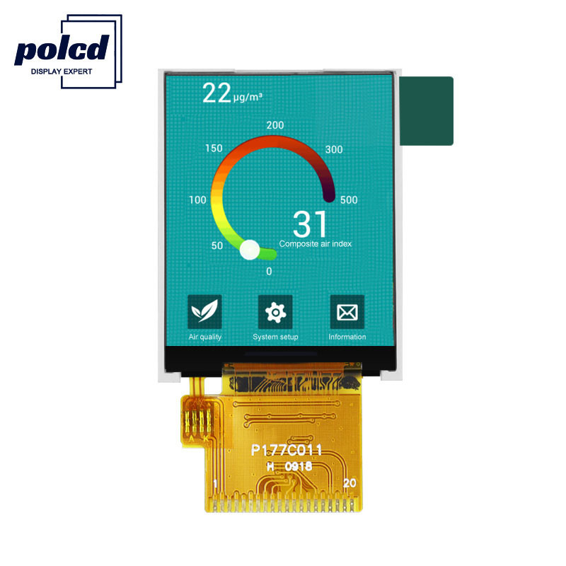 Polcd 1,77 polegadas Tft 128*160 cores 262K Rgb LCD display normalmente preto