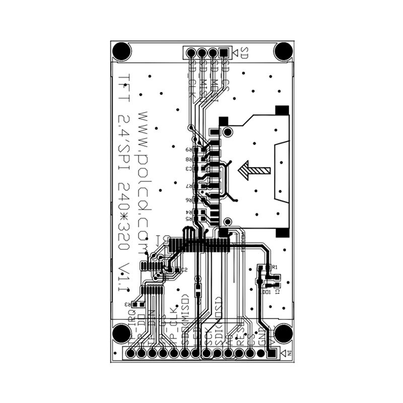 Polcd 18 pinos 260 NIT 2,4 polegadas Tft Display 240X320 tela de toque capacitiva Lcd