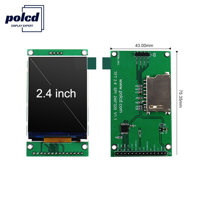 Polcd 18 pinos 260 NIT 2,4 polegadas Tft Display 240X320 tela de toque capacitiva Lcd