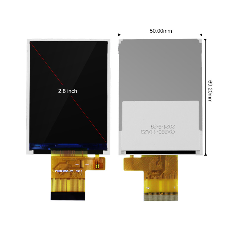 Polcd tela sensível ao toque de 2,8 polegadas para Raspberry Pi ST7789V Tft 240x320 16 bits 300 Nit