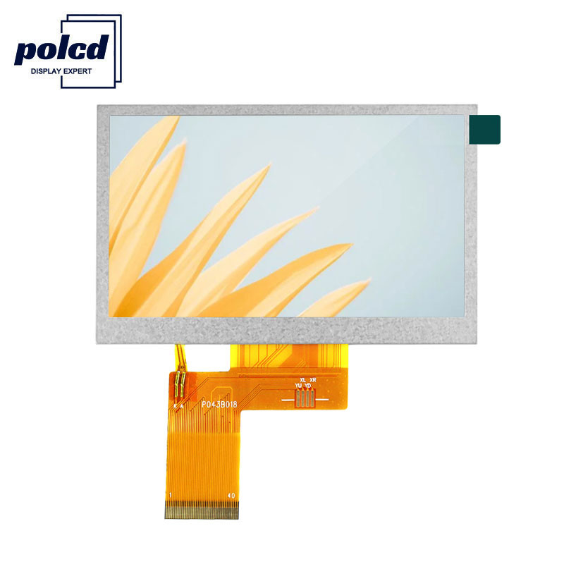 Polcd 24 bits RGB Lcd 4,3 polegadas 800 x 480 TFT LCD Display 53,86 mm industrial