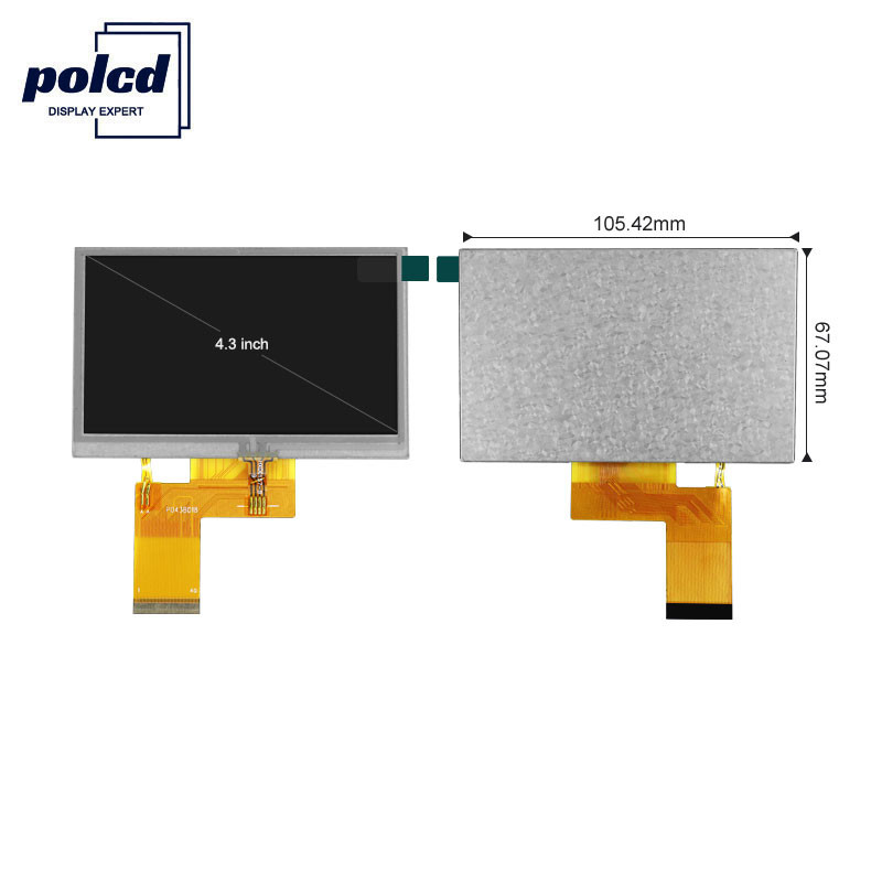Polcd 800X480 LCD TFT 4,3 polegadas 280 Q38 Nit Raspberry Pi tela sensível ao toque