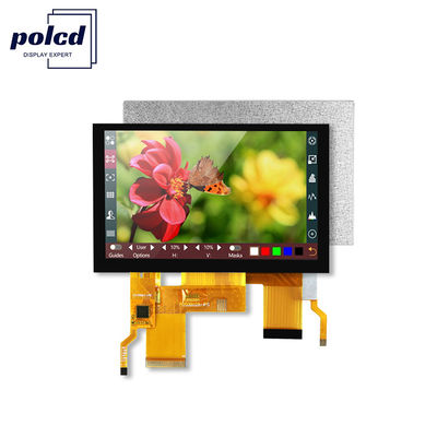 5 polegadas Ips Tft Lcd Display Transmissor 24 Bit RGB Interface 800*480 Vista