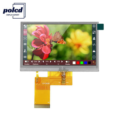 Polcd RGB 24 bits 4,3 polegadas Tft Display 300 Nits Tft capacitivo Touchscreen